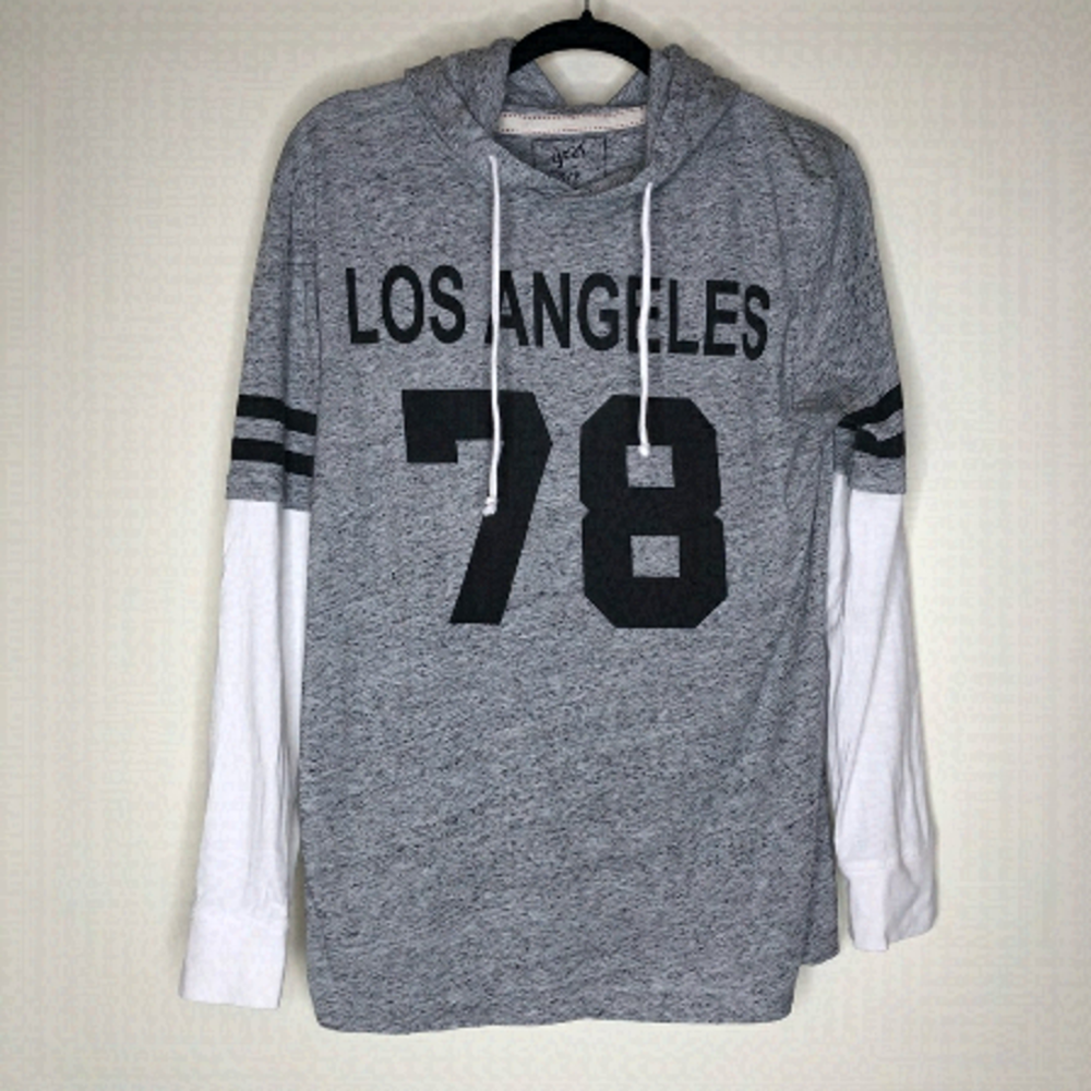 G:21 Men's Varsity Heathered Grey Los Angeles 78 Sport Double Layered Hoodie Top